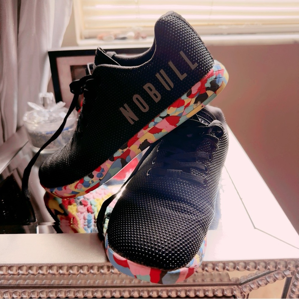 NOBULL Black Trainers with Multicolor Sole
